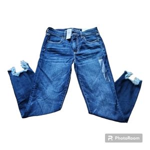 American Eagle Outfitters Hi-Rise Next Level Jegging Crop, Size 8, Dark Wash